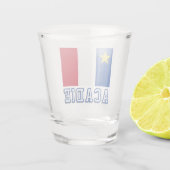Flag of Acadia Shot Glas (Achterkant)