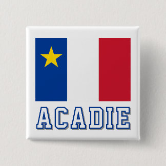Flag of Acadia Vierkante Button 5,1 Cm