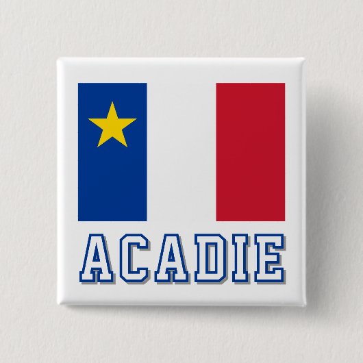 Flag of Acadia Vierkante Button 5,1 Cm (Voorkant)