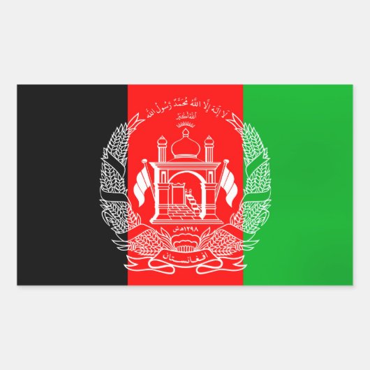 Flag of Afghanistan Rechthoekige Sticker (Voorkant)