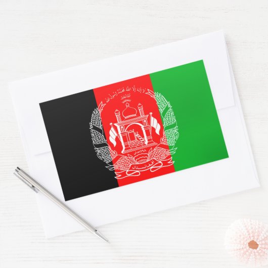 Flag of Afghanistan Rechthoekige Sticker (Envelop)
