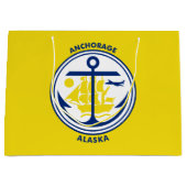Flag of Anchorage, Alaska Large Gift Bag Groot Cadeauzakje (Voorkant)