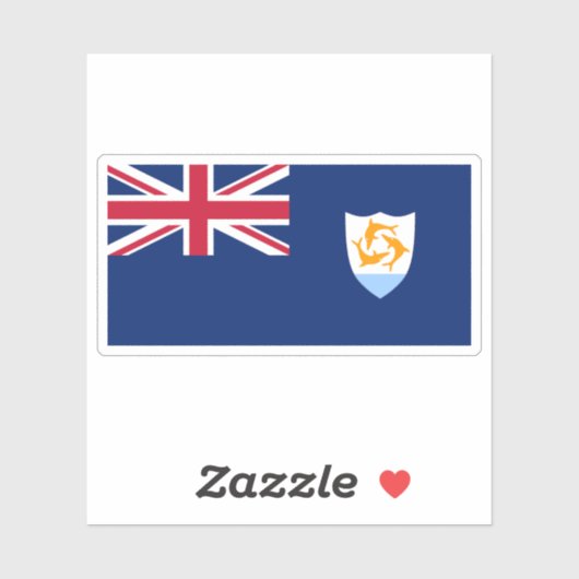 Flag of Anguilla, British Overseas Territory Sticker (Vel)
