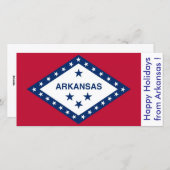 Flag of Arkansas, Happy Holidays from U.S.A. Feestdagenkaart (Voorkant / Achterkant)