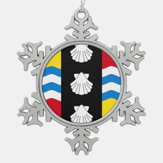 Flag of Bedfordshire  Tin Sneeuwvlok Ornament (Voorkant)