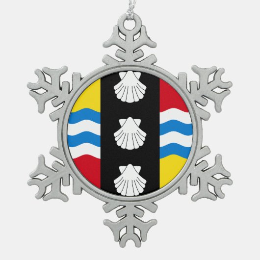 Flag of Bedfordshire Tin Sneeuwvlok Ornament (Voorkant)