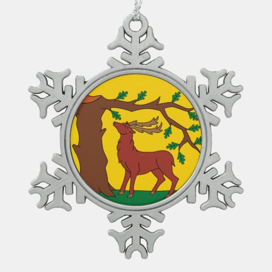 Flag of Bedfordshire Tin Sneeuwvlok Ornament (Voorkant)