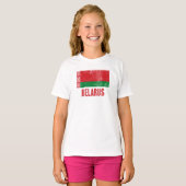 Flag of Belarus "Grunge" look. T-shirt (Voorkant volledig)