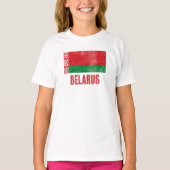 Flag of Belarus "Grunge" look. T-shirt (Voorkant)