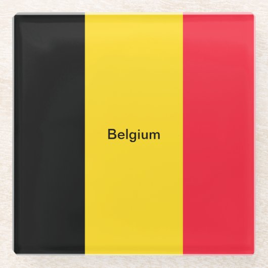 Flag of Belgium Glazen Onderzetter (Voorkant)