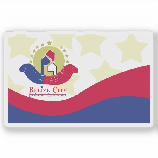 Flag of Belize City, Belize Sticker (Voorkant)