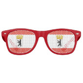 Flag of Berlin Retro Sunglasses Retro Zonnebril (Voorkant)