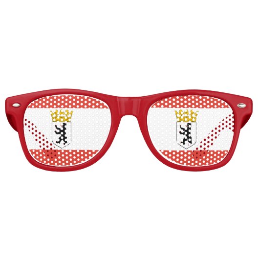 Flag of Berlin Retro Sunglasses Retro Zonnebril (Voorkant)