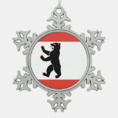 Flag of Berlin Tin Sneeuwvlok Ornament (Voorkant)