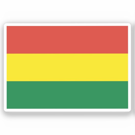 Flag of Bolivia Custom-Cut Vinyl Sticker (Voorkant)