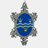 Flag of Cambridgeshire Tin Sneeuwvlok Ornament (Links)