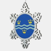 Flag of Cambridgeshire Tin Sneeuwvlok Ornament (Rechts)