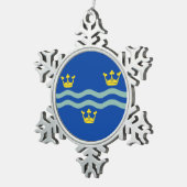 Flag of Cambridgeshire Tin Sneeuwvlok Ornament (Rechts)