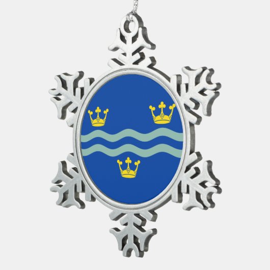 Flag of Cambridgeshire Tin Sneeuwvlok Ornament (Rechts)