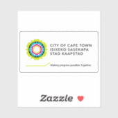 Flag of Cape Town, the Republic of South Africa Sticker (Vel)