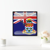 Flag of Cayman Islands Vierkante Klok (Huis)