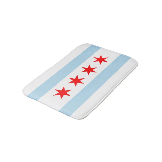 Flag of Chicago, Illinois Bathroom Mat (Gekanteld)
