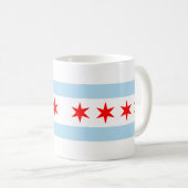Flag of Chicago, Illinois Coffee Mug Koffiemok (Voorkant rechts)