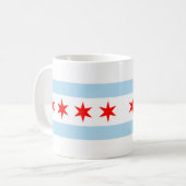 Flag of Chicago, Illinois Coffee Mug Koffiemok (Voorkant links)