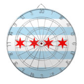 Flag of Chicago, Illinois Dartboard Dartbord (Voorkant)