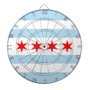 Flag of Chicago, Illinois Dartboard Dartbord