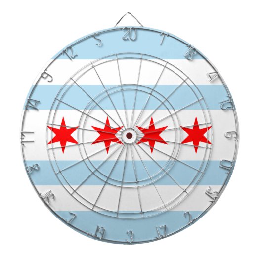 Flag of Chicago, Illinois Dartboard Dartbord (Voorkant)