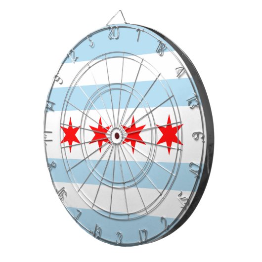 Flag of Chicago, Illinois Dartboard Dartbord (Voorkant Rechts)