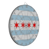 Flag of Chicago, Illinois Dartboard Dartbord (Voorkant Links)