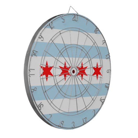 Flag of Chicago, Illinois Dartboard Dartbord (Voorkant Links)