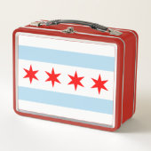 Flag of Chicago, Illinois Metal Lunch Box (Voorkant)