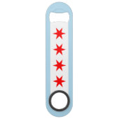 Flag of Chicago, Illinois Speed Flessenopener (Achterkant)