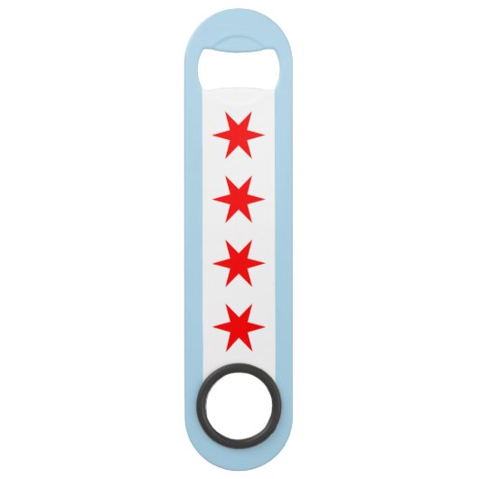 Flag of Chicago, Illinois Speed Flessenopener (Achterkant)