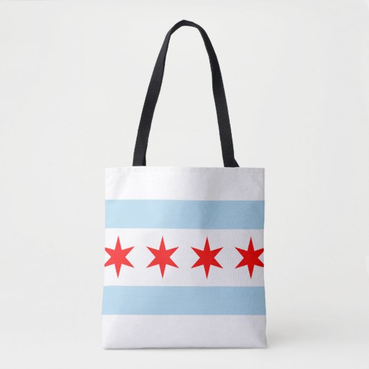 Flag of Chicago, Illinois Tote Bag (Voorkant)