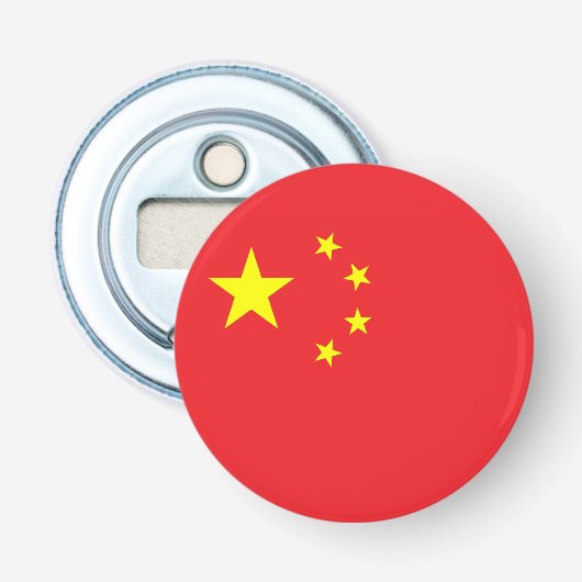 Flag of China Button Flesopener (Voorkant)