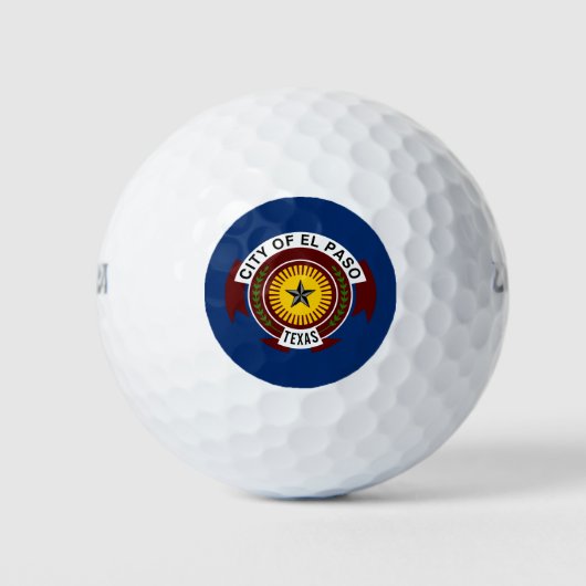 Flag of City of El Paso, Texas Golf Balls Golfballen (Voorkant)