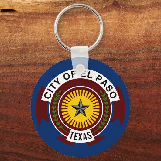 Flag of City of El Paso, Texas Keychain (Achterkant)
