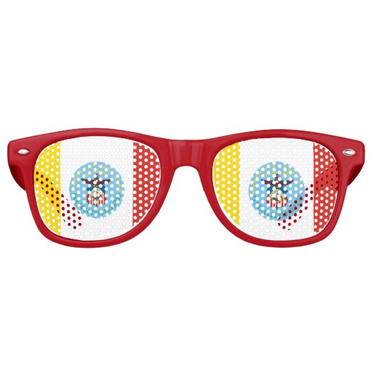 Flag of Columbus, Ohio Retro Sunglasses Retro Zonnebril (Voorkant)