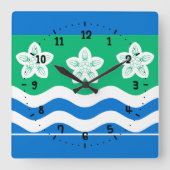 Flag of Cumberland Square Wall Clock Vierkante Klok (Voorkant)