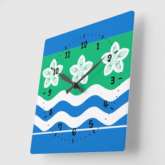 Flag of Cumberland Square Wall Clock Vierkante Klok (Hoek)