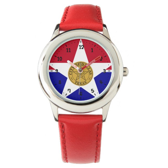 Flag of Dallas, Texas Watch Horloge (Voorkant)