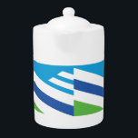 Flag of Dayton, Ohio Theepot<br><div class="desc">Teapot with a design with a design with the flag of Dayton,  Ohio. A green,  blue,  and white flag</div>