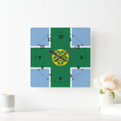 Flag of Derbyshire Square Wall Clock Vierkante Klok (Huis)
