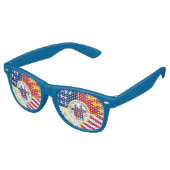 Flag of Detroit, Michigan Retro Sunglasses Retro Zonnebril (Gekanteld)