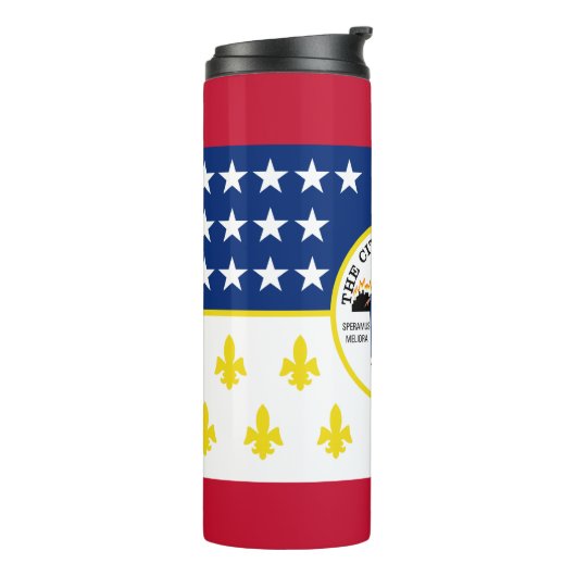 Flag of Detroit, Michigan Thermal Tumbler Thermosbeker (Gedraaid links)