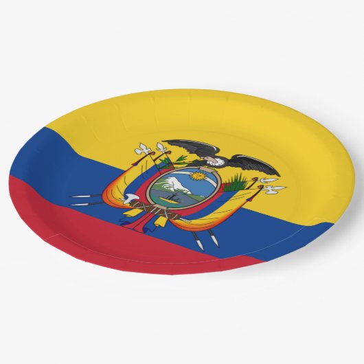 Flag of Ecuador Plate Papieren Bordje (Gekanteld)